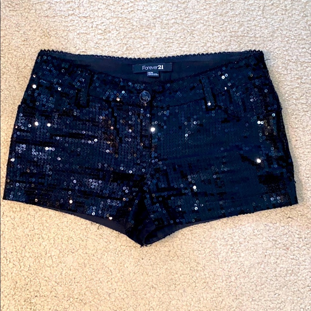 Black Sequin Short shorts Size M